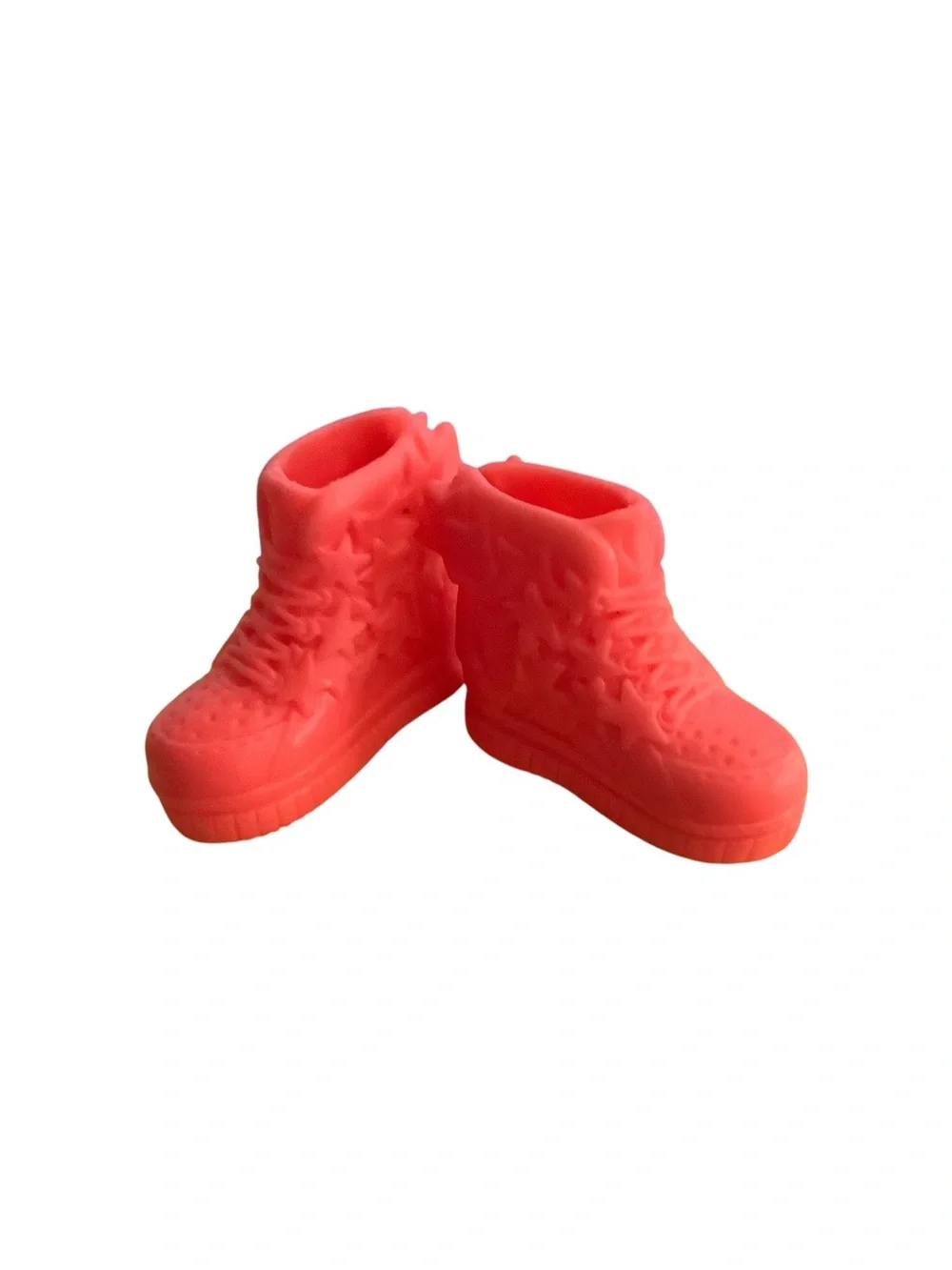 Mattel Neon Orange Coral Star-Pattern High Top Sneakers Boots
